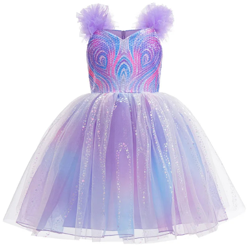 Good Witch Costume Girls Glinda Costume Dress Kids Wicked Cosplay Dress Up Outfits for Birthday Halloween 4-10Y