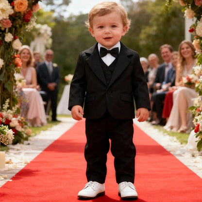 Baby Tuxedo Toddler Suit Infant Boy Easter Church Halloween Wedding Birthday Party Gift Ring Bearer Photography Outfit Set