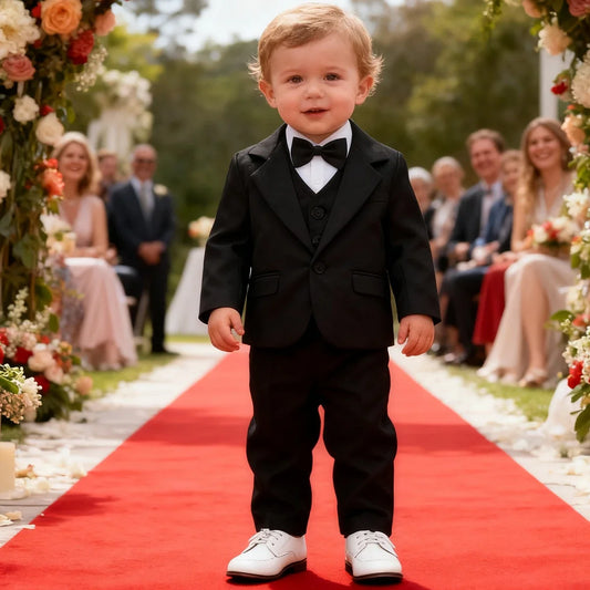 Baby Tuxedo Toddler Suit Infant Boy Easter Church Halloween Wedding Birthday Party Gift Ring Bearer Photography Outfit Set