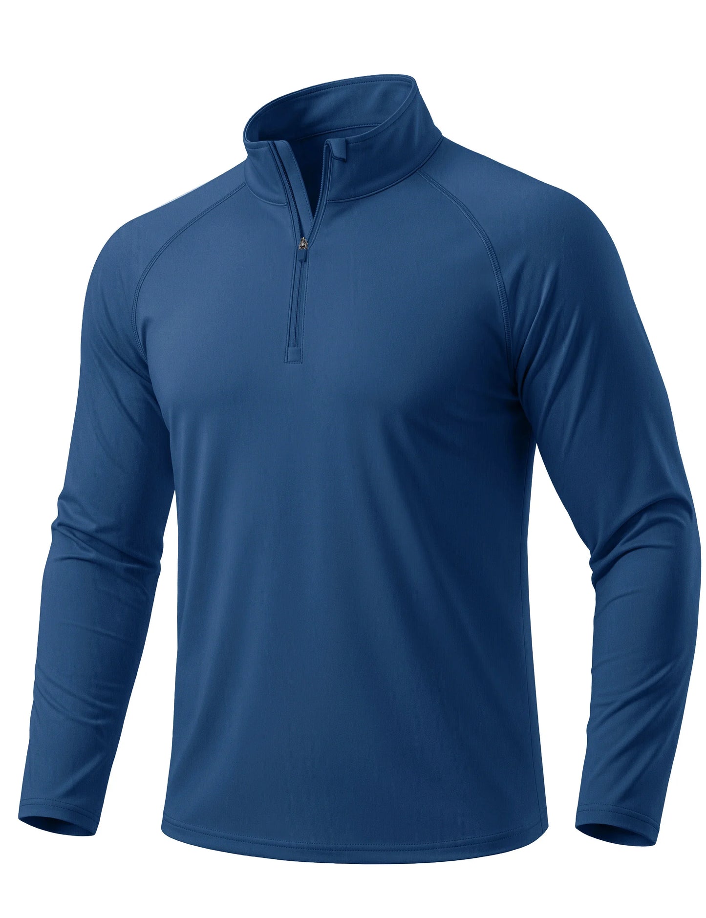 Men's Lightweight Long Sleeve T-Shirt UPF50+ Sun Protection Quick Dry Zip Neck Casual Summer Top