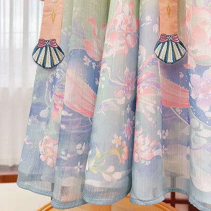 Girl Modern Hanfu Chinese Style Dress Halloween Fairy Kids Clothes Vestidos Traditional Cosplay Children Costume Girls Dresses