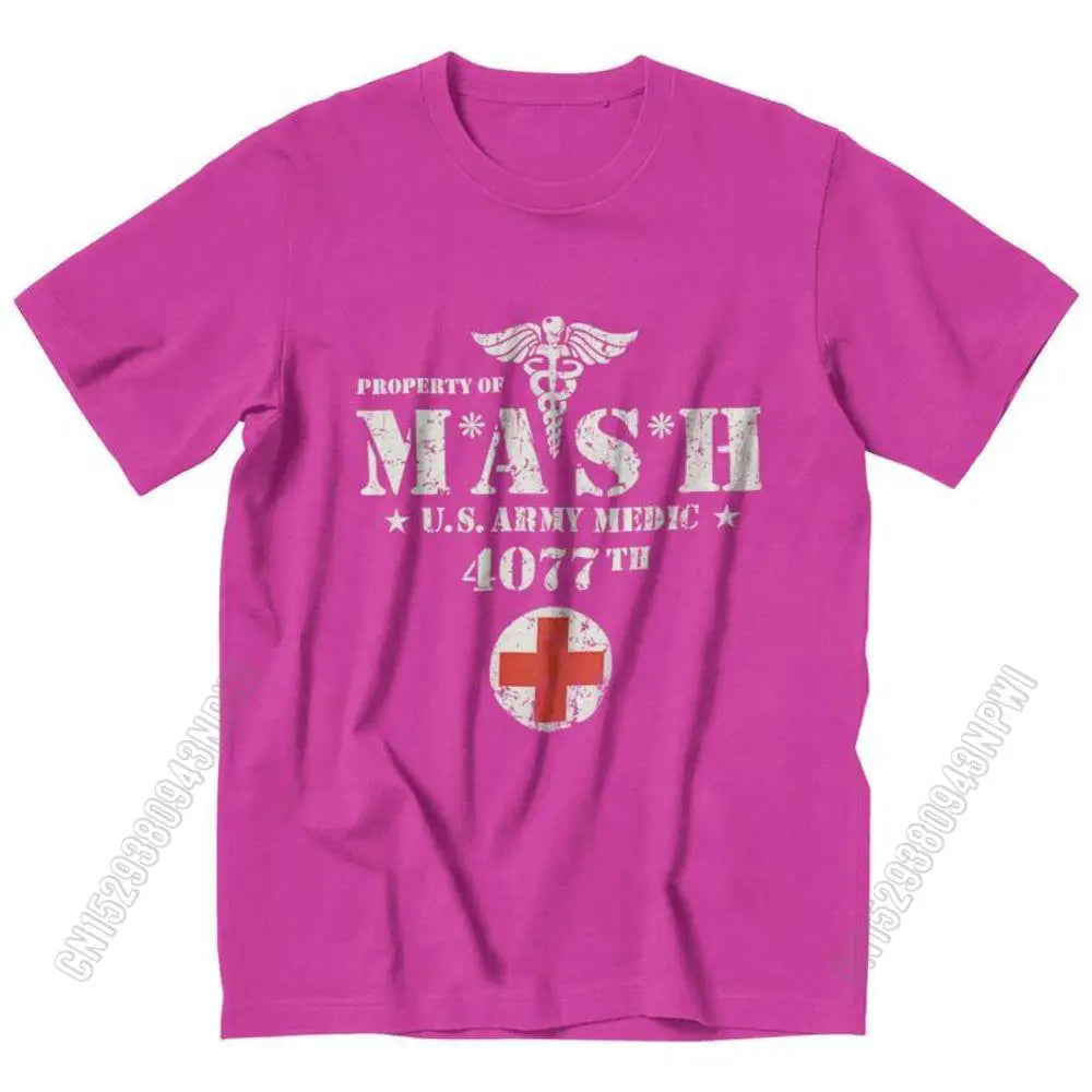 Vintage Mash Tv Show Men T Shirt 100% Cotton Tee Tshirts Summer T-Shirt Gift Women Unisex Clothes Novelty Design