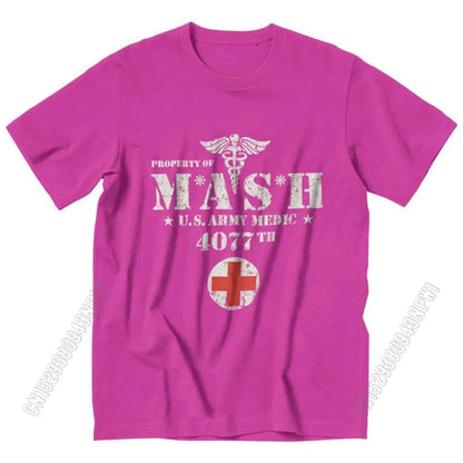 Vintage Mash Tv Show Men T Shirt 100% Cotton Tee Tshirts Summer T-Shirt Gift Women Unisex Clothes Novelty Design