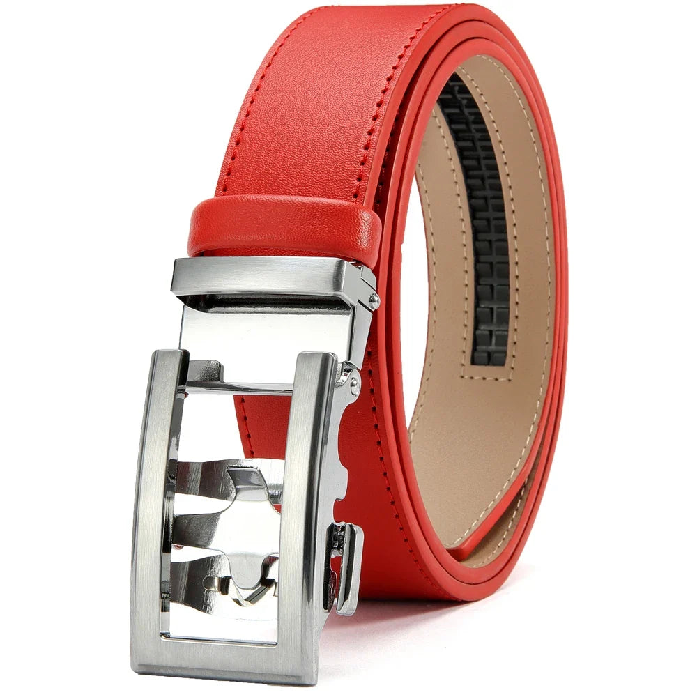 DOOPAI New Mens Belt Hollow Automatic Mens Belt Genuine Leather Luxury Belt  For Men Belt Male Strap Male Metal Automatic Buckle
