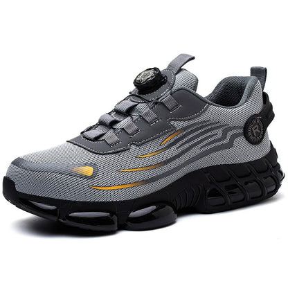  Rotary Button New Safety Shoes Men Anti-impact Anti-piercing Work Shoes Fashionable Men's Sports Shoes Air Cushion Work Shoes