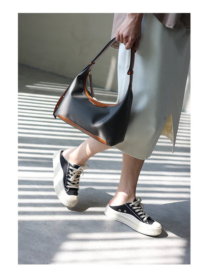 New Arrival Underarm Bag Women Genuine Leather Crossbody Bag Fashion Female Nylon Handbag Luxury Messenger Purses