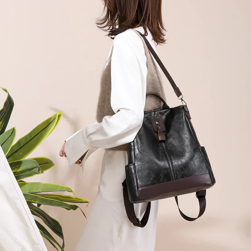 Female Backpack Multifunction PU Leather School Bag Women Shoulder Bag Travel Back Pack Mochila Feminina