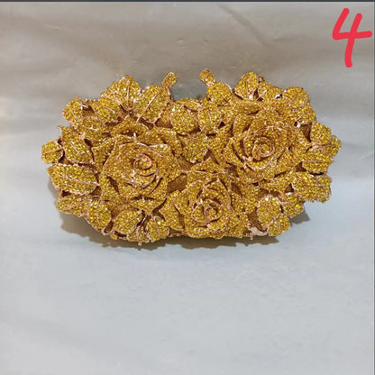 Golden Silver Color Stones Money Clutch Bag Women Crystal Clutches Bridal Handbags Wedding Party Cocktail Minaudiere Bag Purse