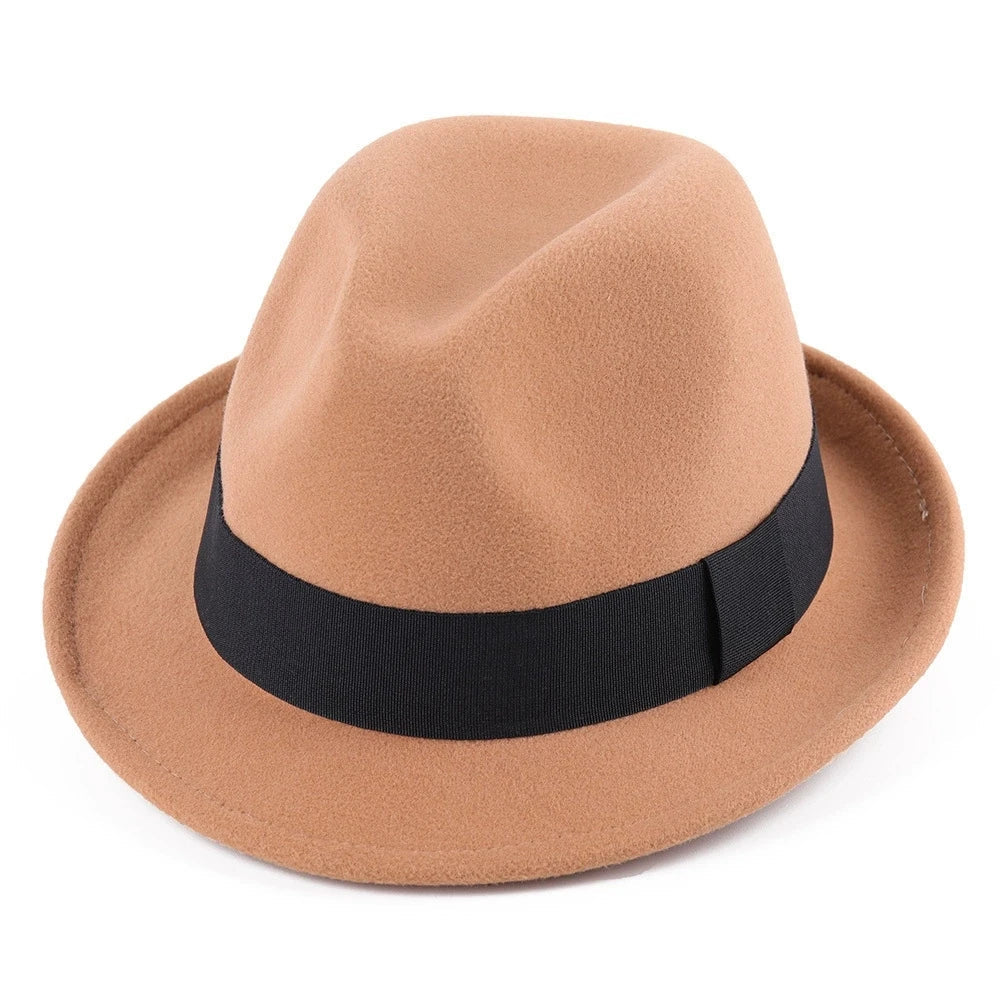 British Style Classic Jazz Hats Autumn and Winter New Women's Woolen Hat Men's Felt Warm Hat Stage Performance Hat