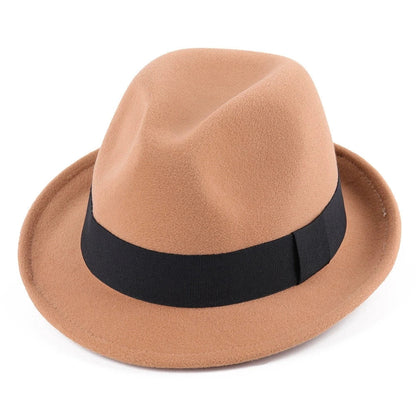 British Style Classic Jazz Hats Autumn and Winter New Women's Woolen Hat Men's Felt Warm Hat Stage Performance Hat