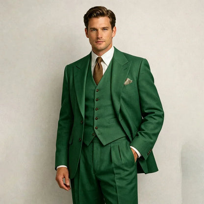 Sage Green Linen Wedding Suits for Men 3 Pieces Summer Men Suits with Vest Slim Fit Groom Tuxedo Blazer Trousers Set 2026
