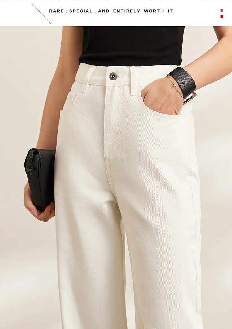 Minimalism Women Jeans 2025 Autumn Vintage Denim Pants Loose Wide Leg Pants Woman Casual Pants Female Trousers 12551002