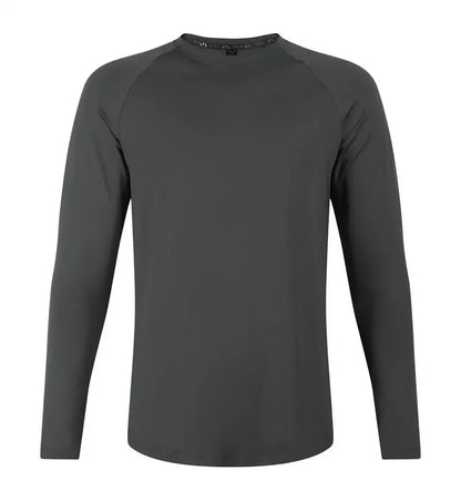 Sports Long-sleeved T-shirt Men Curved Hem Warm Gym Fitness Clothes Quick-drying Breathable Running Training Round Neck Top