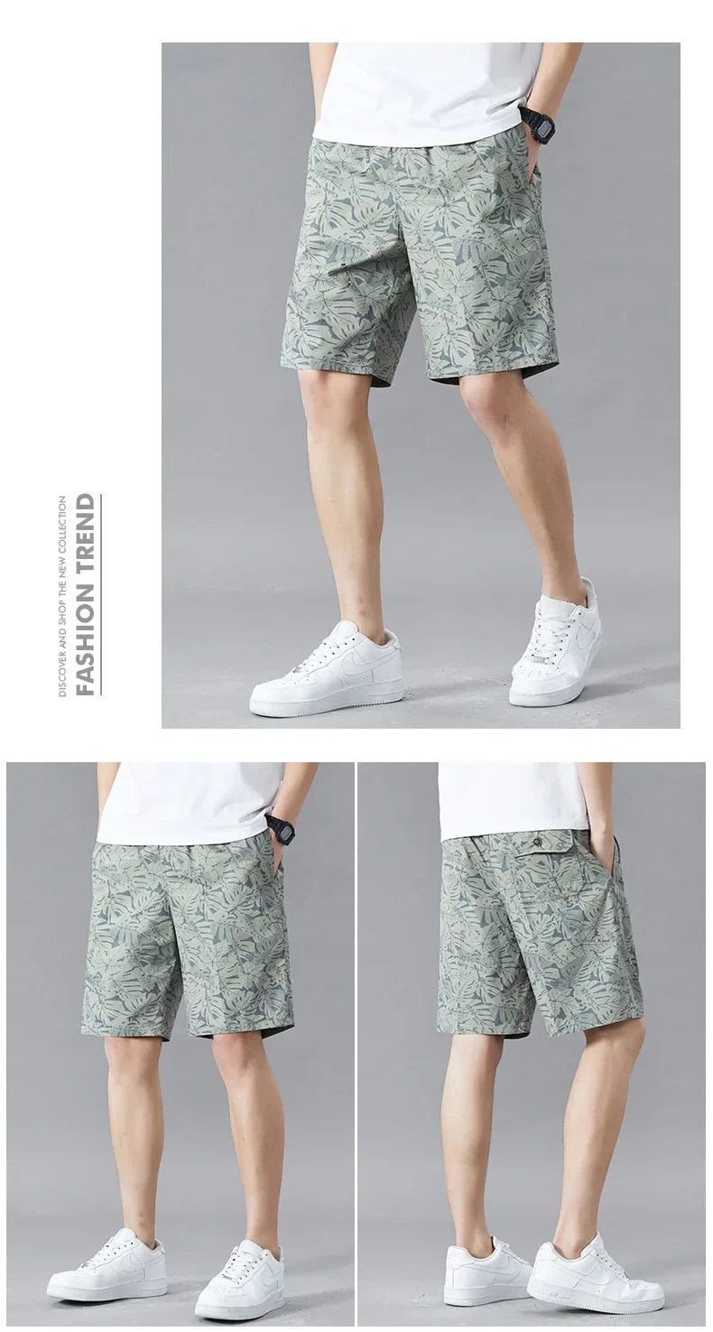 Quality Fashion Print Shorts Men Hawaii Beach Casual Shorts Outdoor Sports Elastic Waist 6XL Oversize Red Baggy Half Pants