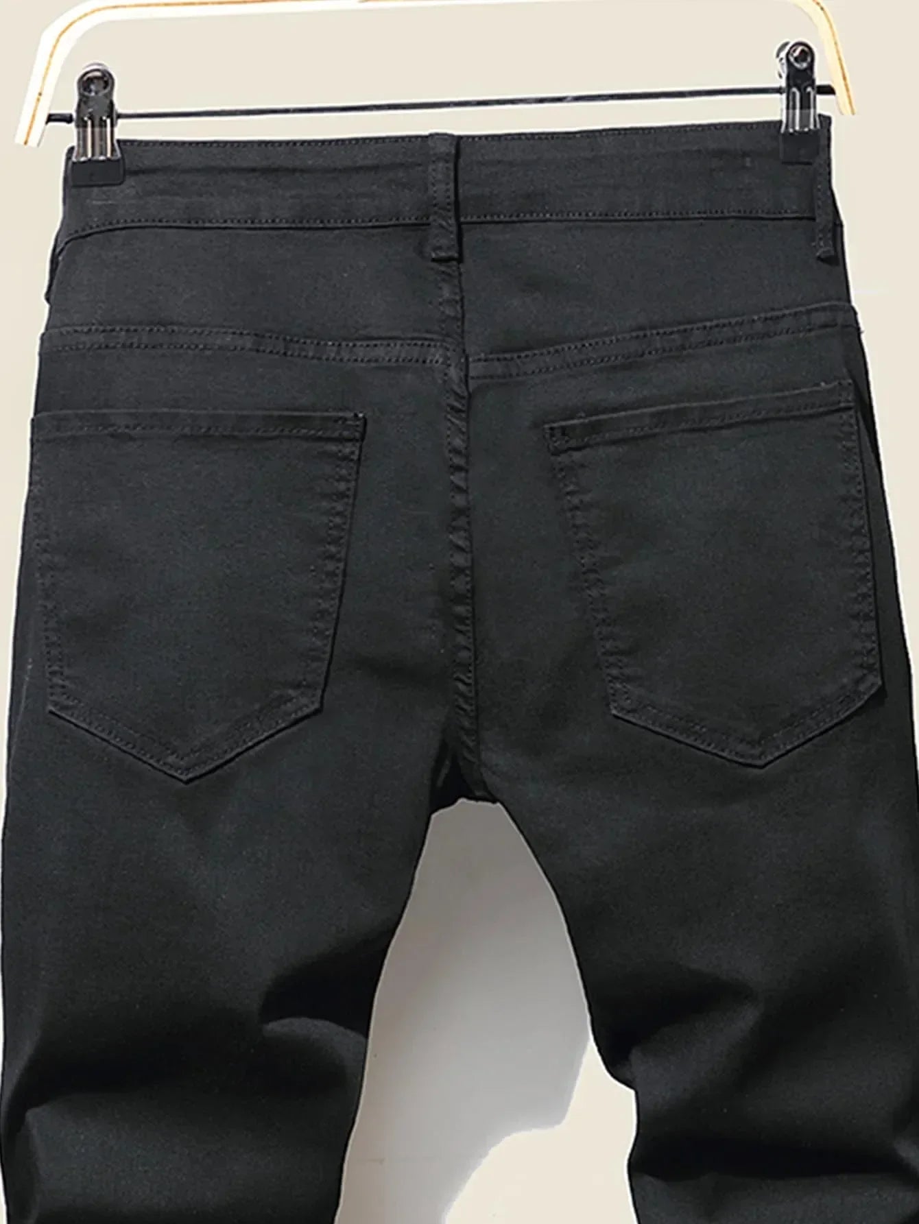 High Stretch Men's Ripped Jeans for Men Cool Skinny Slim Denim Pants Patchwork Hip Hop Black Blue Casual Jogging Trousers
