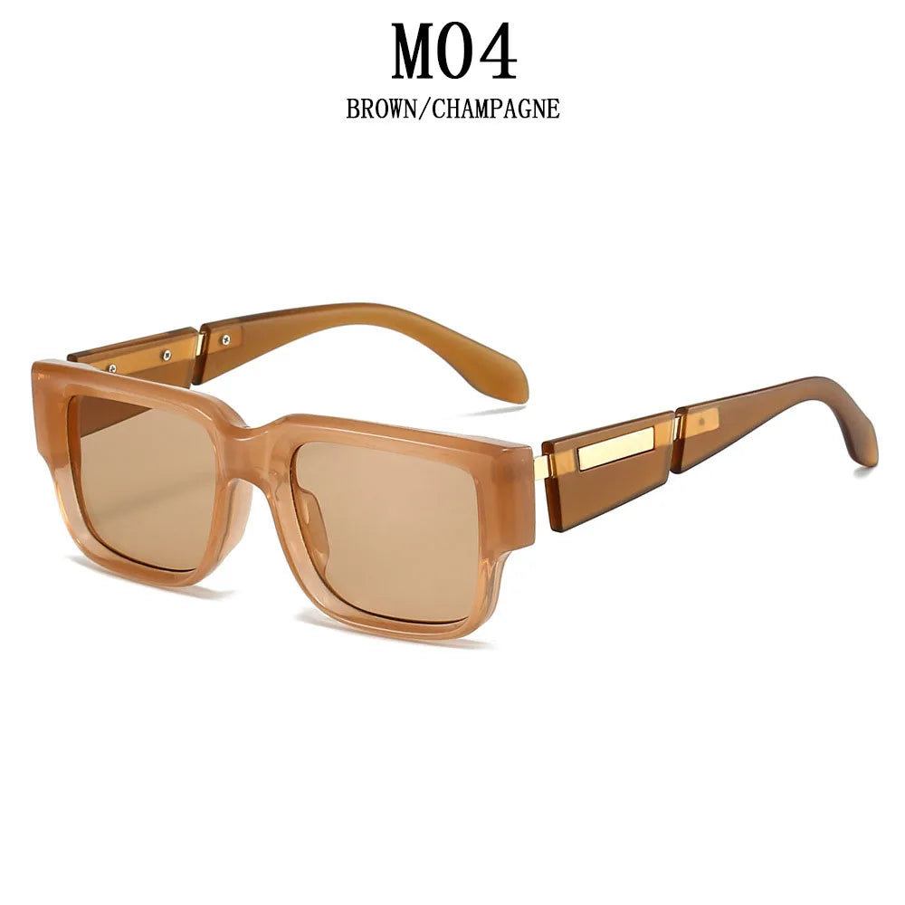 Retro Sunglasses Women Trendy Vintage Square Sunglass Men Fashion Glasses Shades Luxe Lunette Soleil Femme Gafas De Sol Hombre