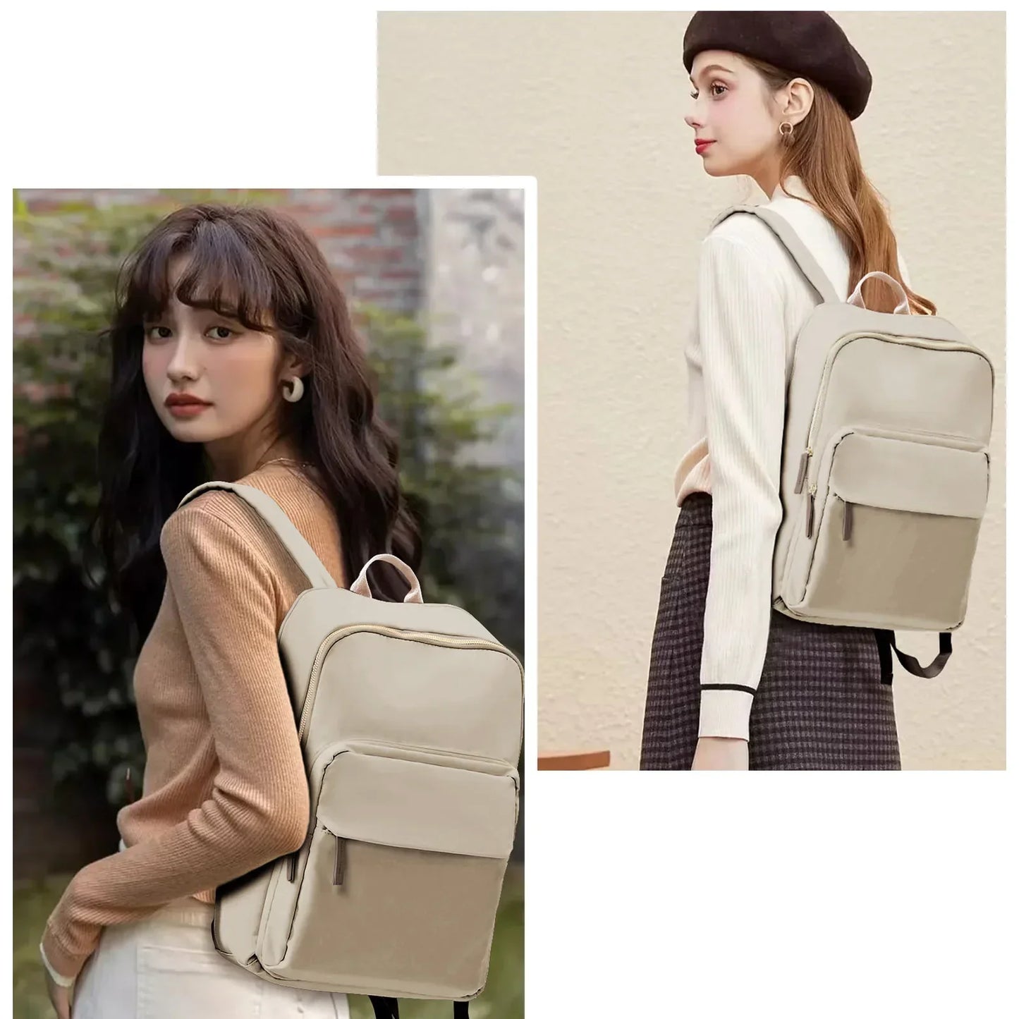 New Simple Large Capacity Backpack Women Travel Business Teacher Backpack Laptop Shoulder Bag Girl School Student Backpack Purse