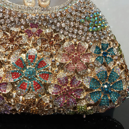 Daisy Flower Rhinestone Tote Bag Crystal Women Evening Bags Luxury Designer Party Banquet Clutch Purse Fashion Diamone Handbag