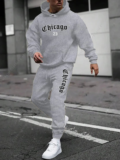 Men's sportswear - Hoodie and sports pants, loose-fitting style suitable for daily and sports wear swearshirts Tops