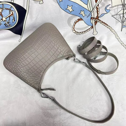 100% genuine real crocodile leather head skin women tote handbag Himalaya white color 2025 new design excellent skin lady tote