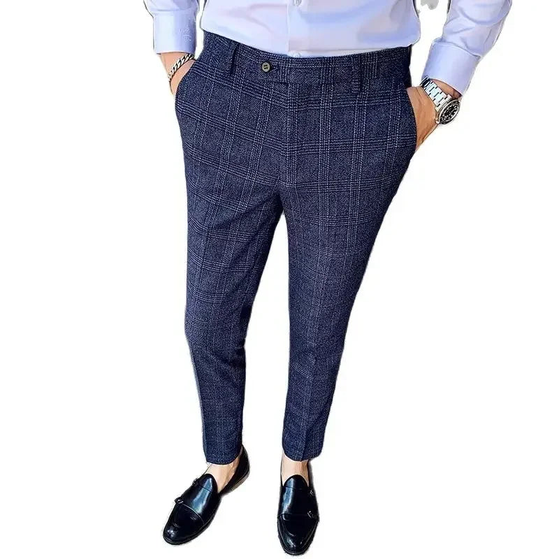 Men's Suit 3 Piece, Business Casual Jacket Vest with Trousers, Gray Dark Brown Slim Fit Suit, Asian Size M-5XL