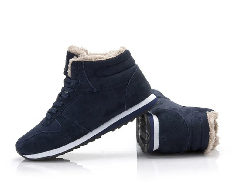 Men Boots Waterproof Winter Boots Men Lightweight Hight Top Leather Shoes Plus 48 No Slip Warm Snow Boots Plush Women Footwear