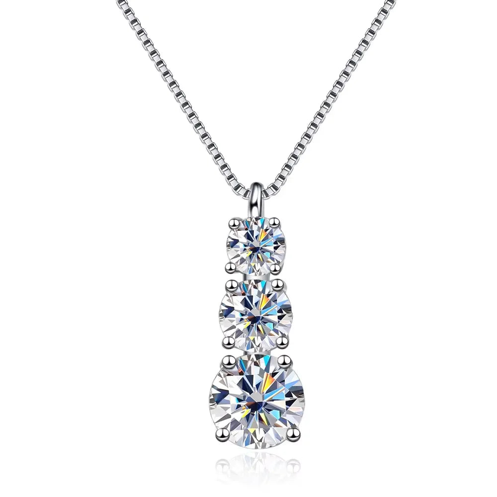 D VVS1 Moissanite Diamond Necklace for Woman Wedding Jewely with GRA 925 Sterling Sliver Plated 18k White Gold Necklace
