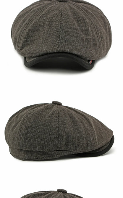 Beret Cap Men Women Autumn Winter Hat Thick Warm Artist Painter Wool Beret Hat Male Female Flat Octagonal Cap Mens Berets