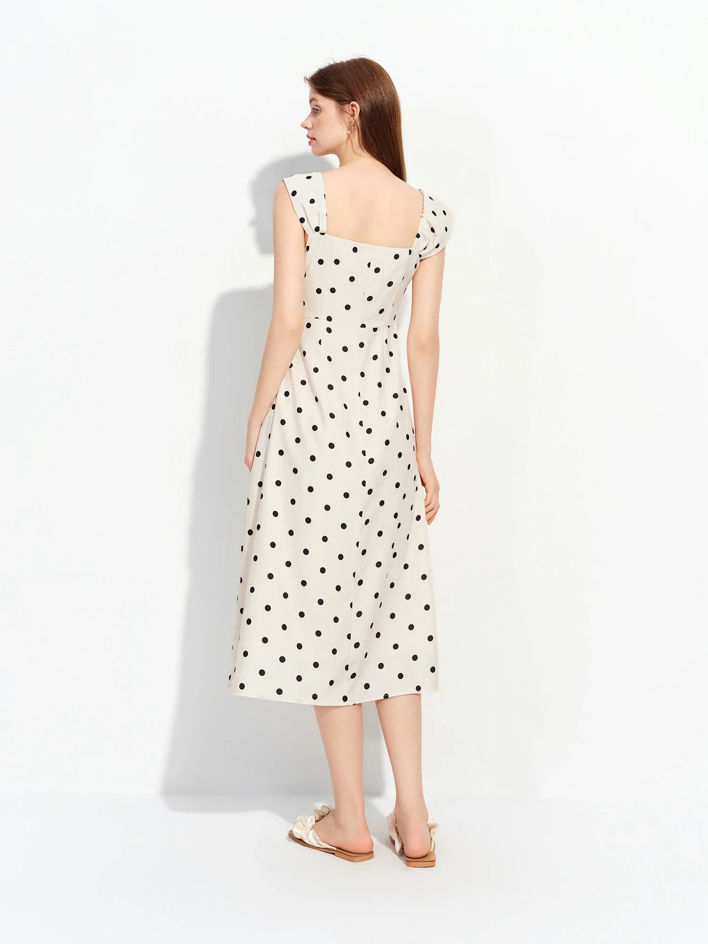 Women's 2026 Summer New French Vintage Polka Dot One-Shoulder Waist Dress Elegant High Waist A-Line Slim Fit Date Dress