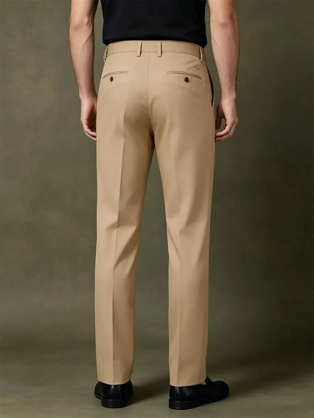 Men's Dress Pants Premium Chinos Business Pleated Wide-Leg Versatile Formal Casual Trousers Daily Office Banquet Wedding Summer