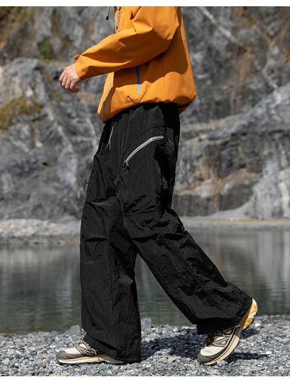 Male Hiking Pants Outdoor Waterproof Mountaineering Sports Trousers Autumn Elastic Waist Breathable Camping Fishing Cargo Pants