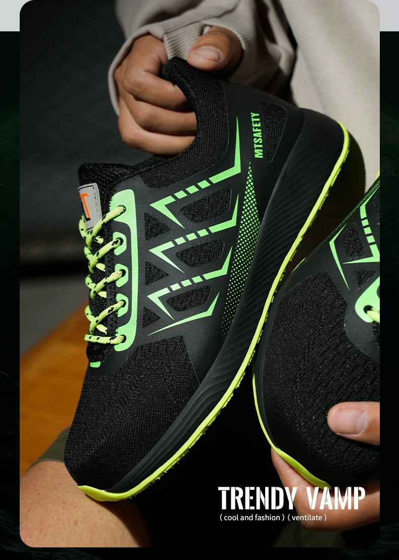 steel toe sneakers for men ultra-light construction site safety shoes anti puncture industrial work boots breathable work shoes