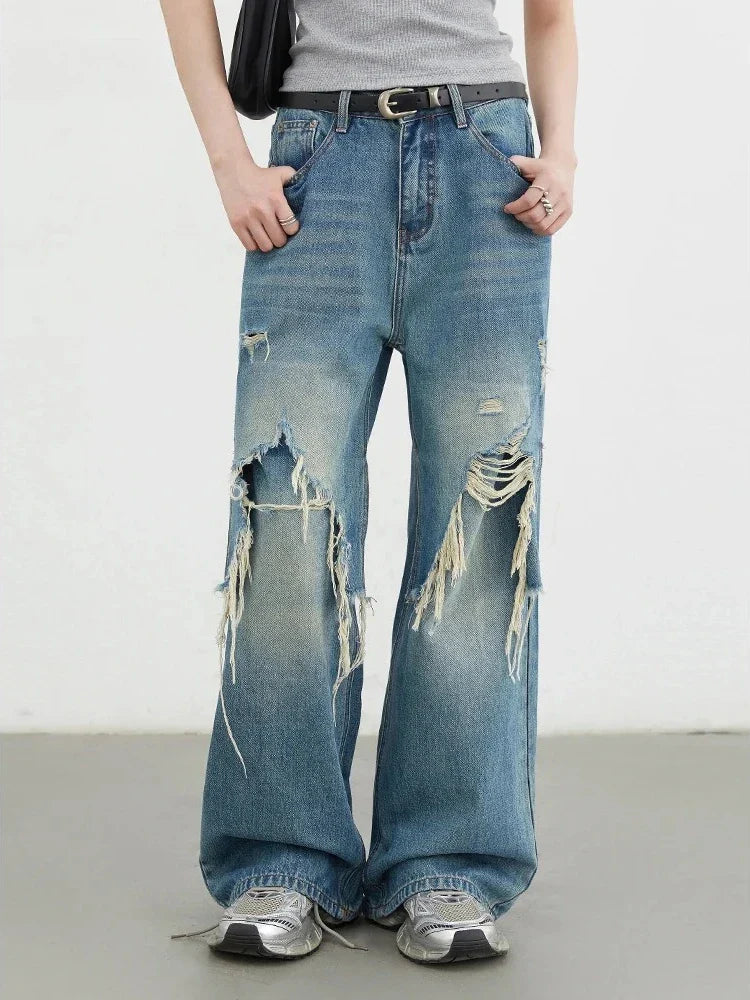 Women Jeans Fashion Casual Loose High Waisted Wide Leg Denim Pants Streetwear Female Trousers Spring Autumn New 2026