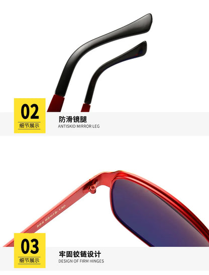 Retro Oval UV400 Polarized Sunglasses for Men Women Motorcycle Glasses Anti-Glare Outdoor Adventure Shades 554