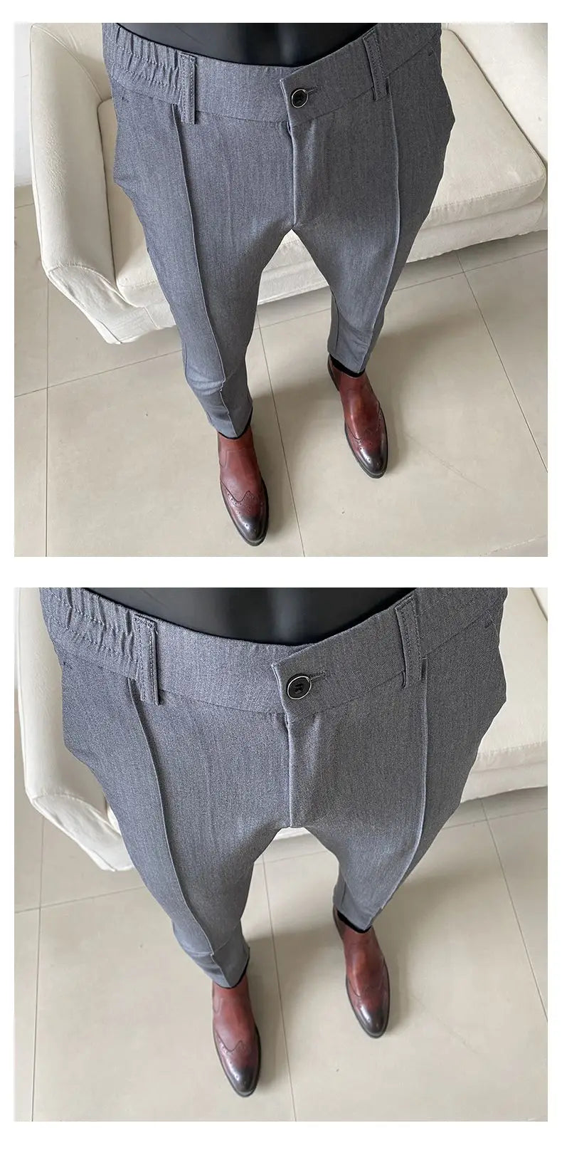 Summer New Light Thin Solid Color Suit Pants High Quality Slim Fit Stretch Trousers Men's Formal Business Social Dress Pants