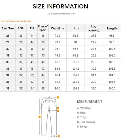 2026 Spring New Men Slim Jeans 98% Cotton White Stretch Straight Casual Fashion Pencil Pants High Quality Trousers Male Clothes