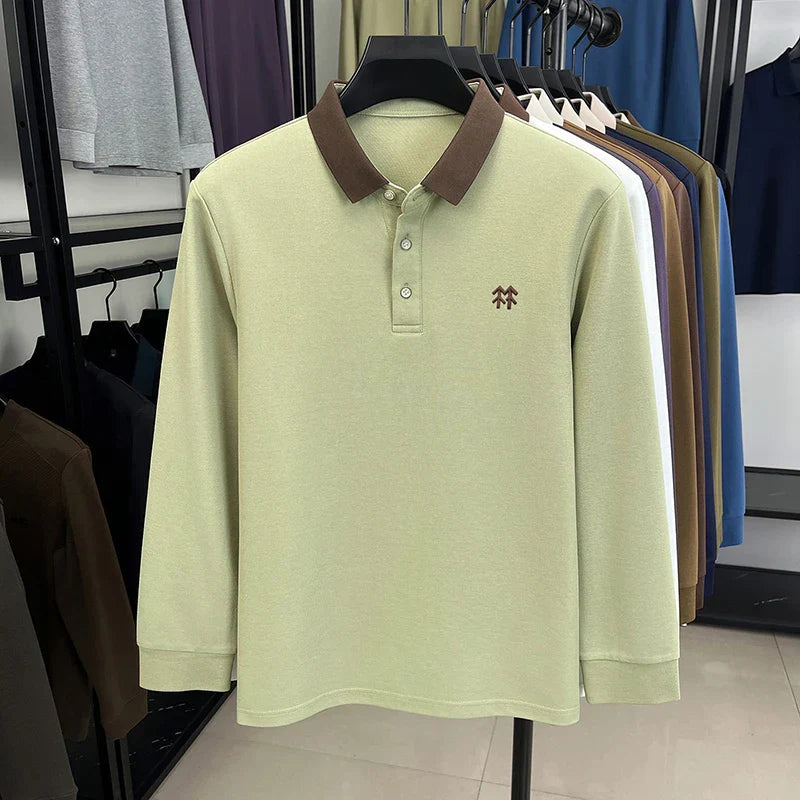 Design Brand Men's Polo Shirt Lapel Exquisite Embroid Long Sleeve Autumn New Breathable T-Shirt Business Leisure Trend Men'swear
