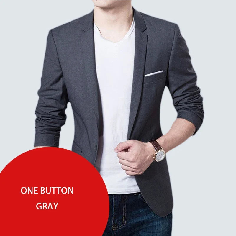 Spring Autumn Men Jacket Suit One Button Korean Style Blazer Non-ironing Mens Wedding Tuxedos Suits Blazer Masculino