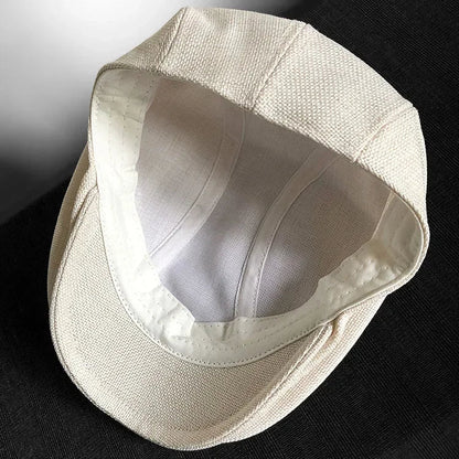 Big Size Summer Linen Solid Newsboy Caps Men and Women Painter Beret Hats  Adult Casual Ventilate Sunprotection Advancing Hat