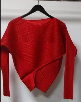 Miyake Pleated Top 2026 New Round Neck Short Sleeve Batwing T-Shirt Women Summer Lightweight Vacation Travel Women's Clothing