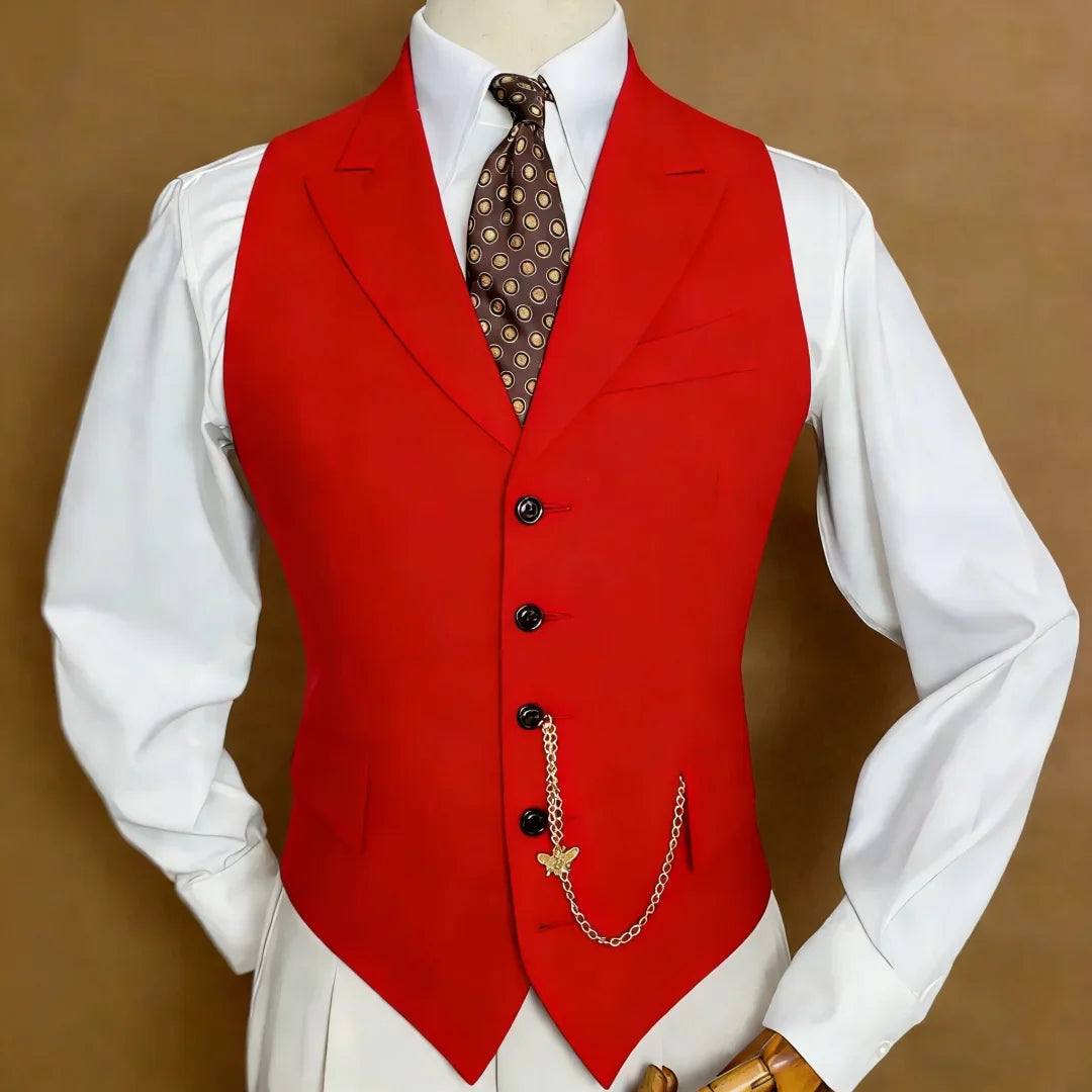 Men Vest White With Lapel Single Breasted Solid Waistcoat For Wedding Banquet Business Work Office Casual Daily Men Suit Vest