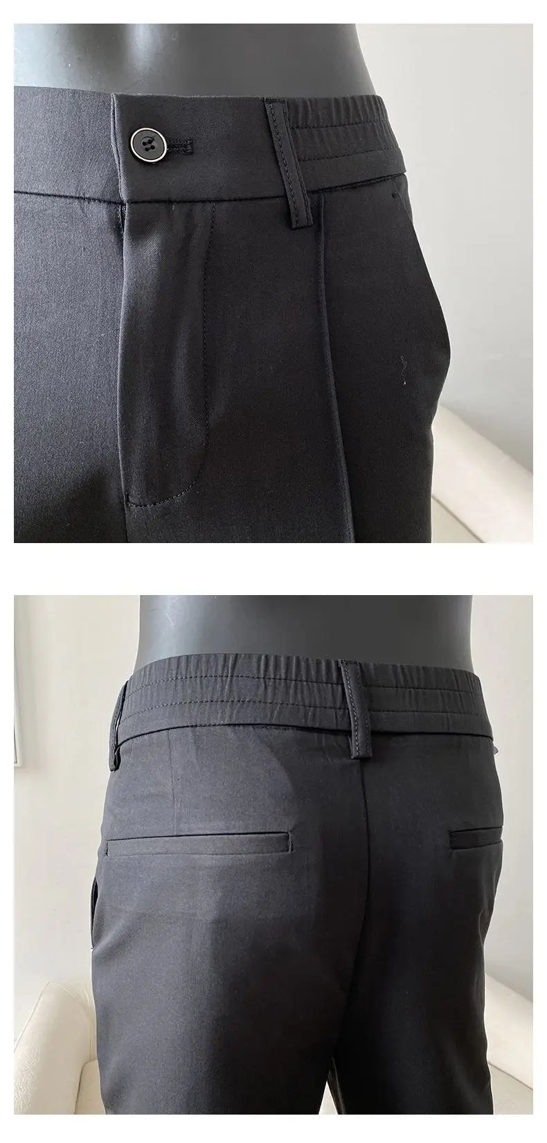 Summer New Light Thin Solid Color Suit Pants High Quality Slim Fit Stretch Trousers Men's Formal Business Social Dress Pants