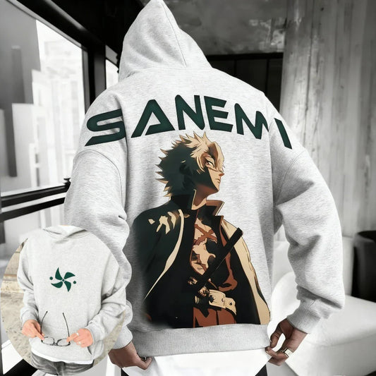 Demon Slayer: Kimetsu no Yaiba Men Hoodie Sweatshirt Sanemi Shinazugawa Anime Spring Autumn Boy Long-sleeved Parent-child Outfit