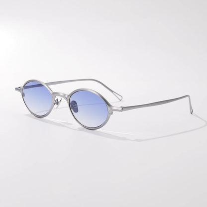 New Top Quality Titanium Summer Women Versatile Oval Sunglasses Outdoor Fashion Beach Driving Sunscreen UV400 Men Sun Glasses