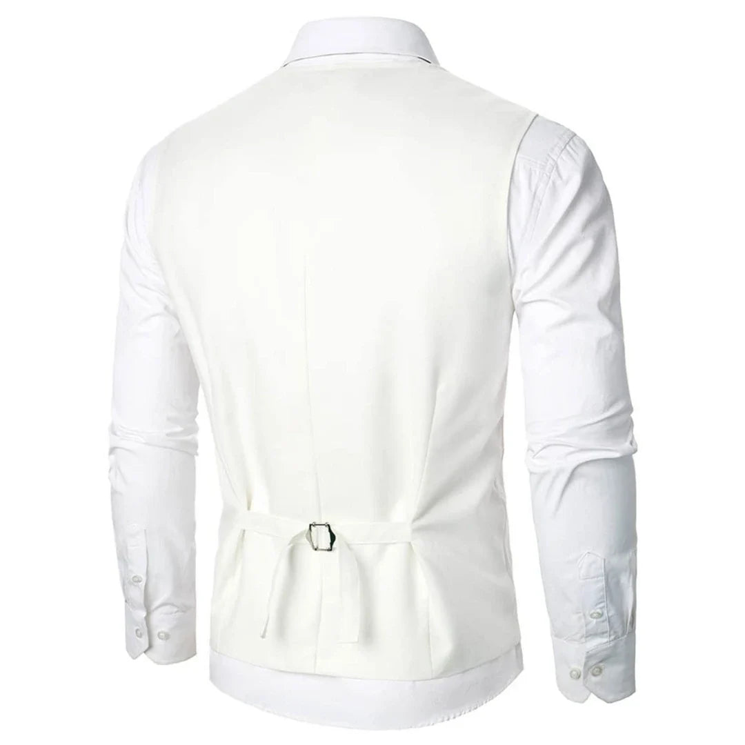 Men Vest Ivory Double Button With Lapel Solid Waistcoat For Wedding Banquet Party Business Office Casual Daily Men Suit Vest