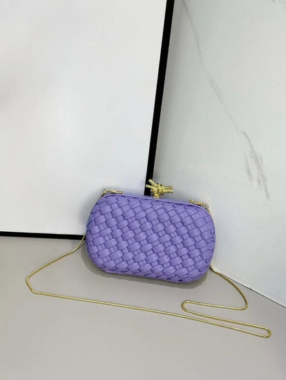 Elegant Box Shaped Dinner Clutch Crossbody Bag for Women Fashionable Chain Strap Handbag Retro Style Leather Handbag