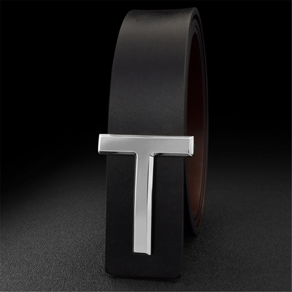 High Quality 3.8cm Leather Business Men Belt Luxury Brand Designer famous Belts for men Jeans Strap Male Metal Buckle belt