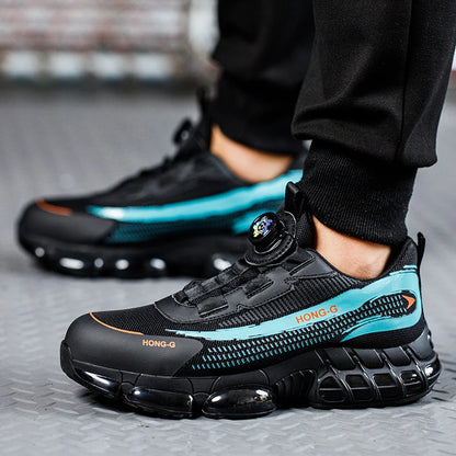 Rotating Button Safety Shoes Men Anti-smash Anti-puncture Work Shoes Fashion Men Safety Sport Shoes Security Protective BootsMen