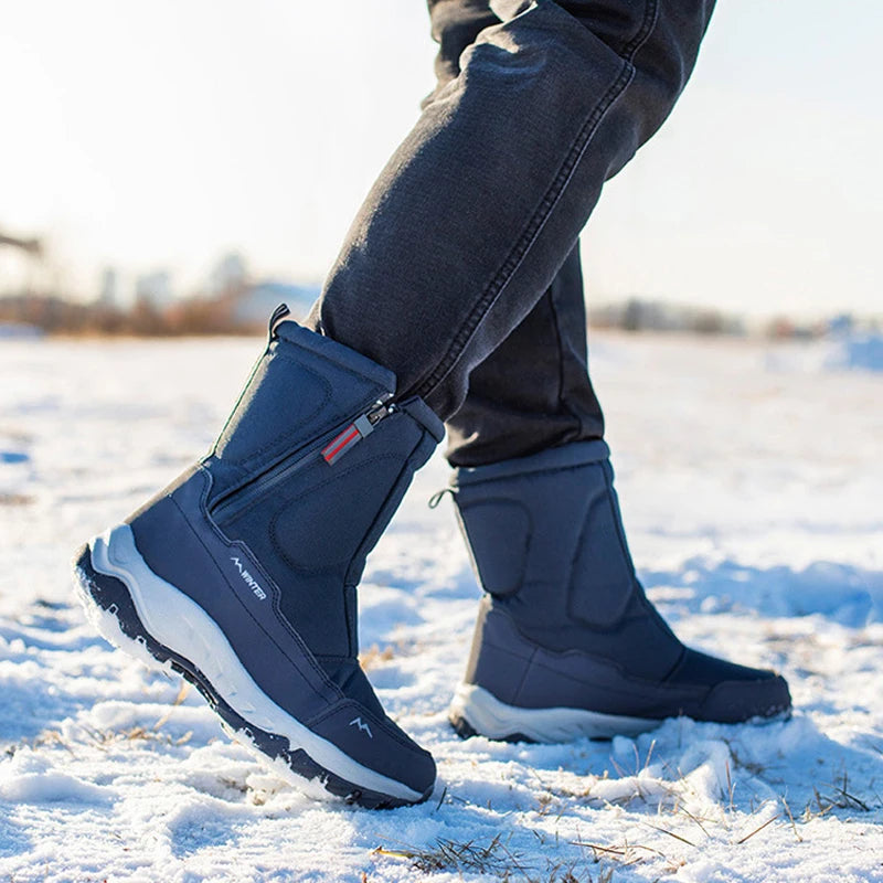 Men Boots 2026 Winter Shoes For Men Warm Snow Boots Mid-calf Men Warm Shoes Thick Plush Winter Boots For Men Women Cotton Shoes