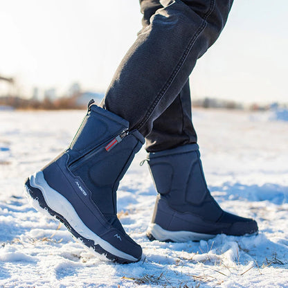 Men Boots 2026 Winter Shoes For Men Warm Snow Boots Mid-calf Men Warm Shoes Thick Plush Winter Boots For Men Women Cotton Shoes
